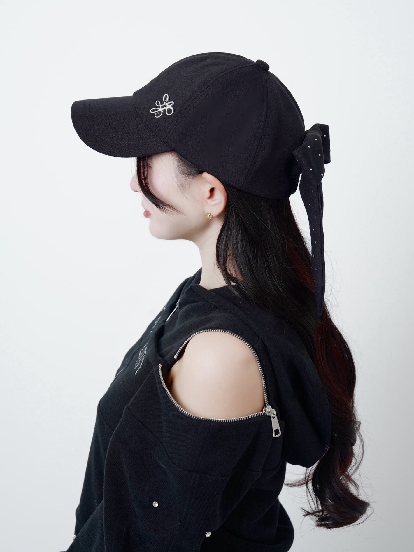 ルミニョン Lumignon back ribbon cap ブラック Lumignon original ♥ Lumignon back ribbon cap【ブラック】 | Lumignon