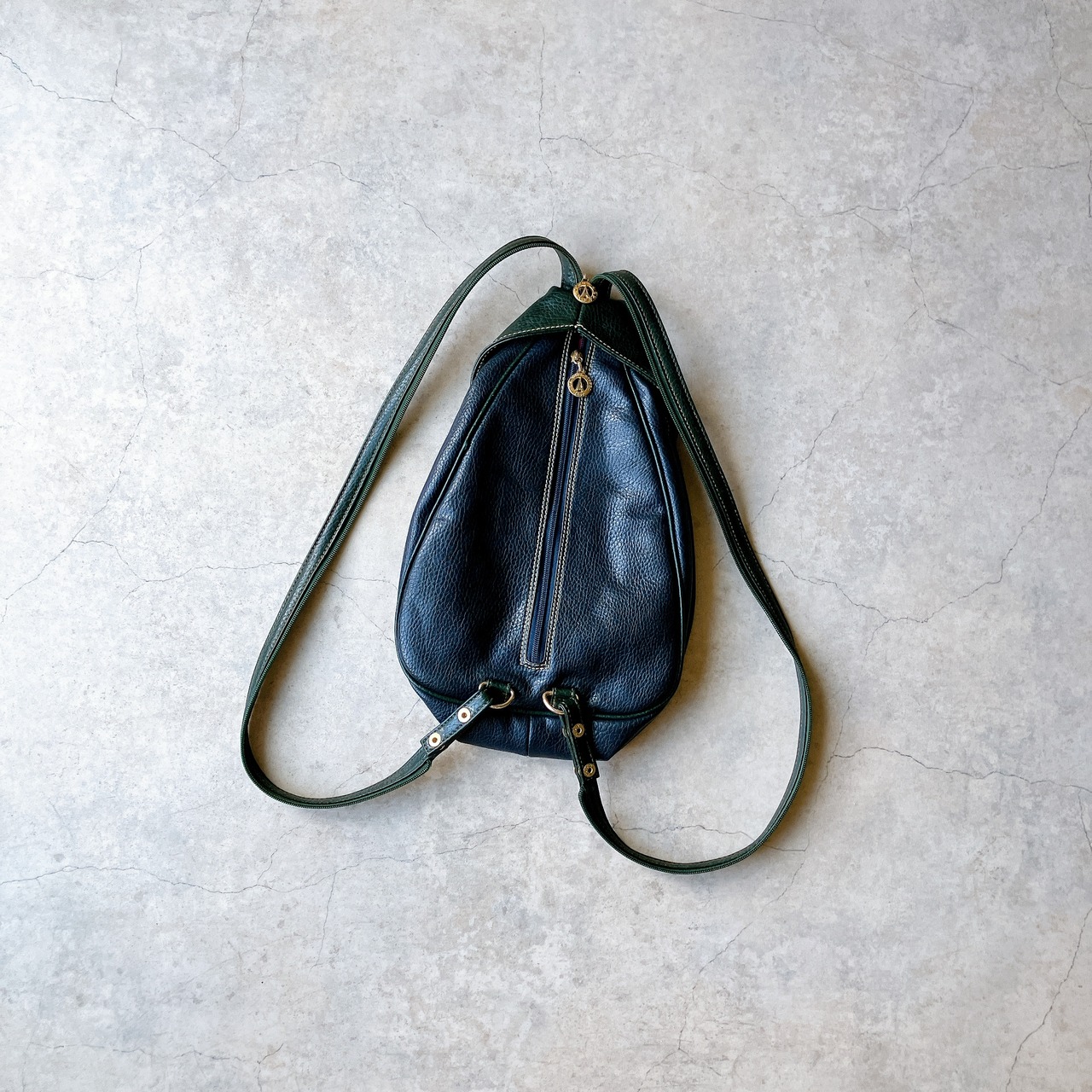 90s~ archive grunge 2way leather shoulder backpac 