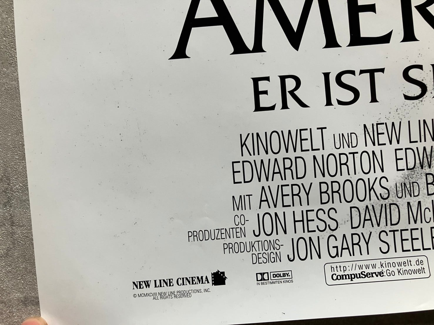 1998/American History Xドイツ版ポスター A1 Size | woodmarquee