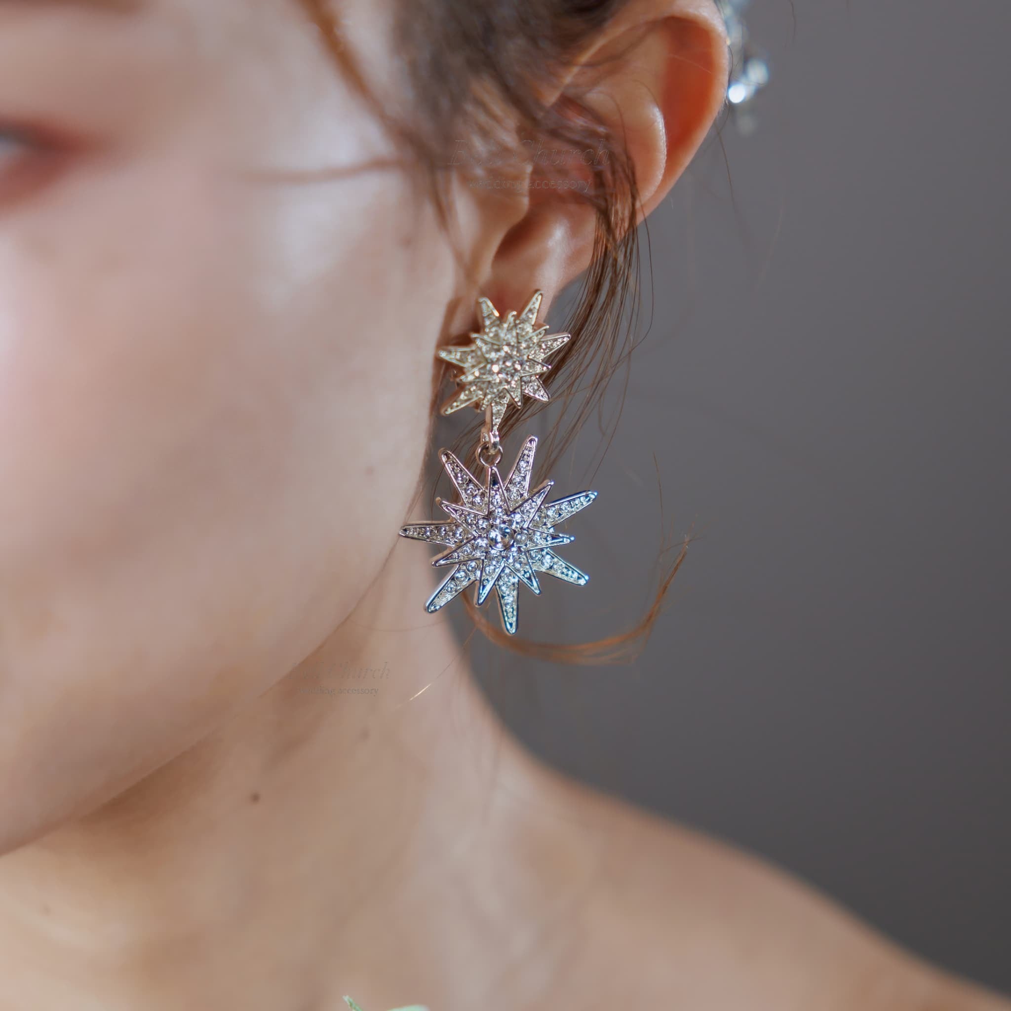 ピアス イヤリング | ジルコニア | 星モチーフ | シルバー | (BC-E80