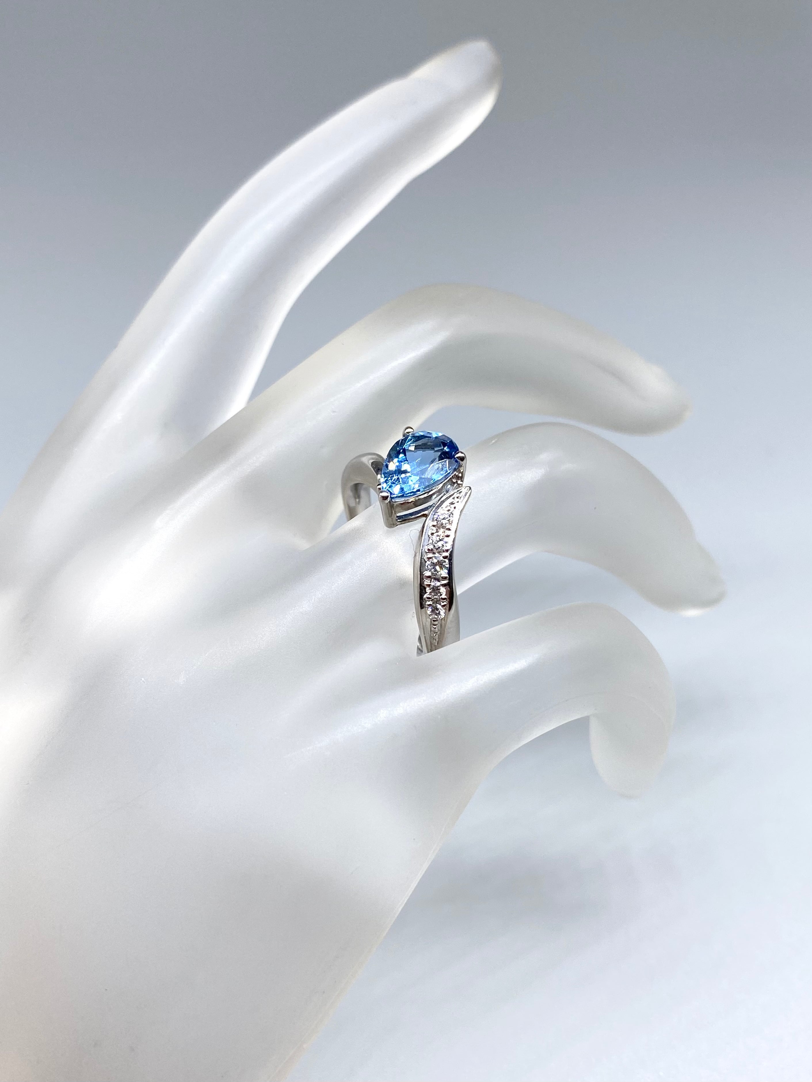 サンタマリア アクアマリン １．０９ct サンタマリア アクアマリン 1.19/ダイヤ 計0.08 Pt900 リング