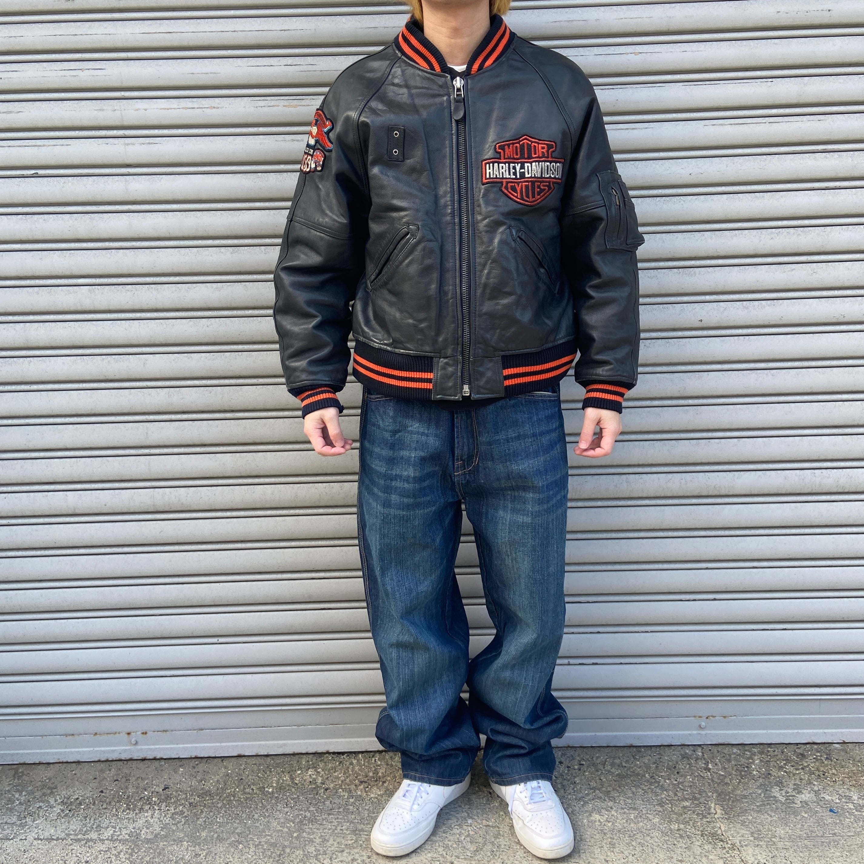 送料無料』Harley-Davidson 80s USA製 本革 レザージャケット 38R 