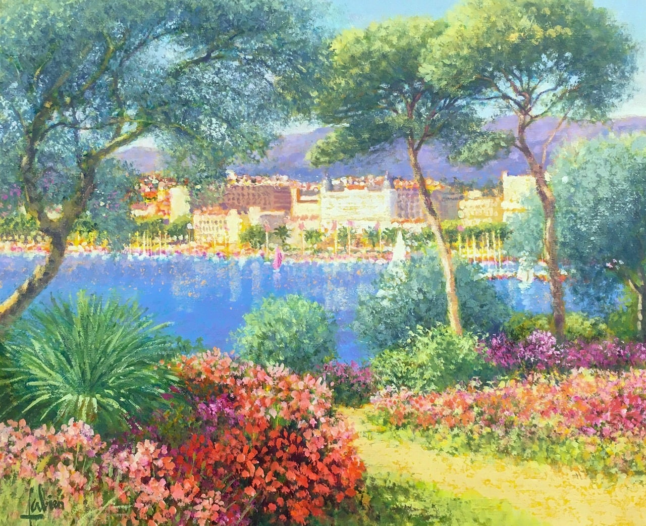 カンヌの港 | Gallery Enatsu 江夏画廊 | ハートウォーミングな絵画と