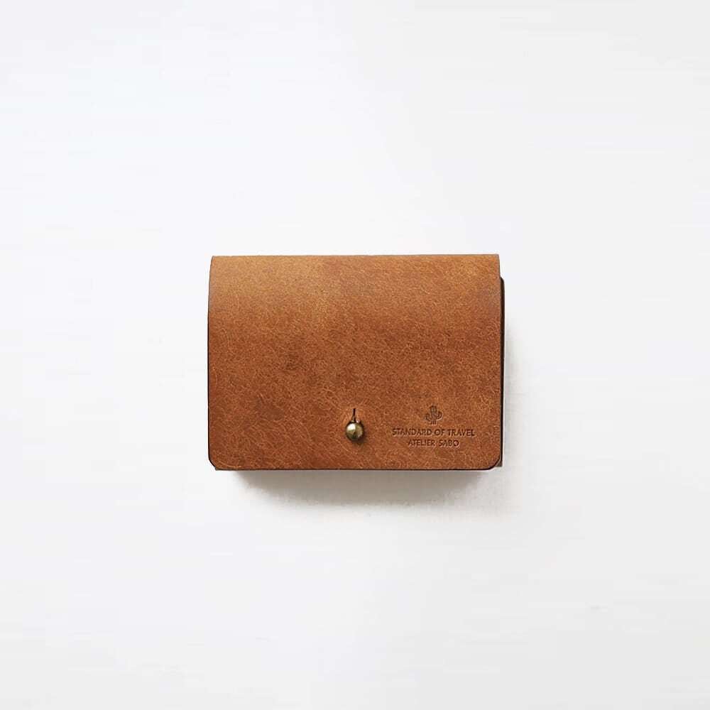 お札を折らない ミニ財布【グリーン】 | セミオーダーできる革小物