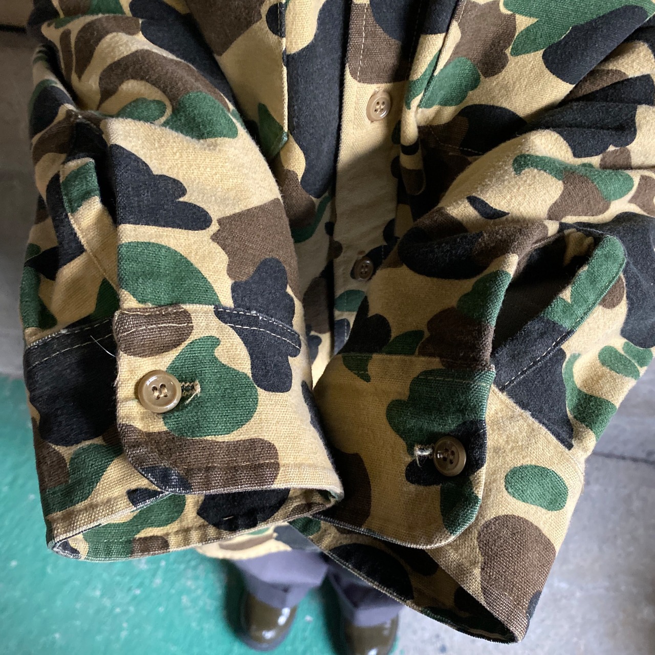 USA製 70年代 Woolrich ウールリッチ ダックハンターカモ 迷彩 長袖 