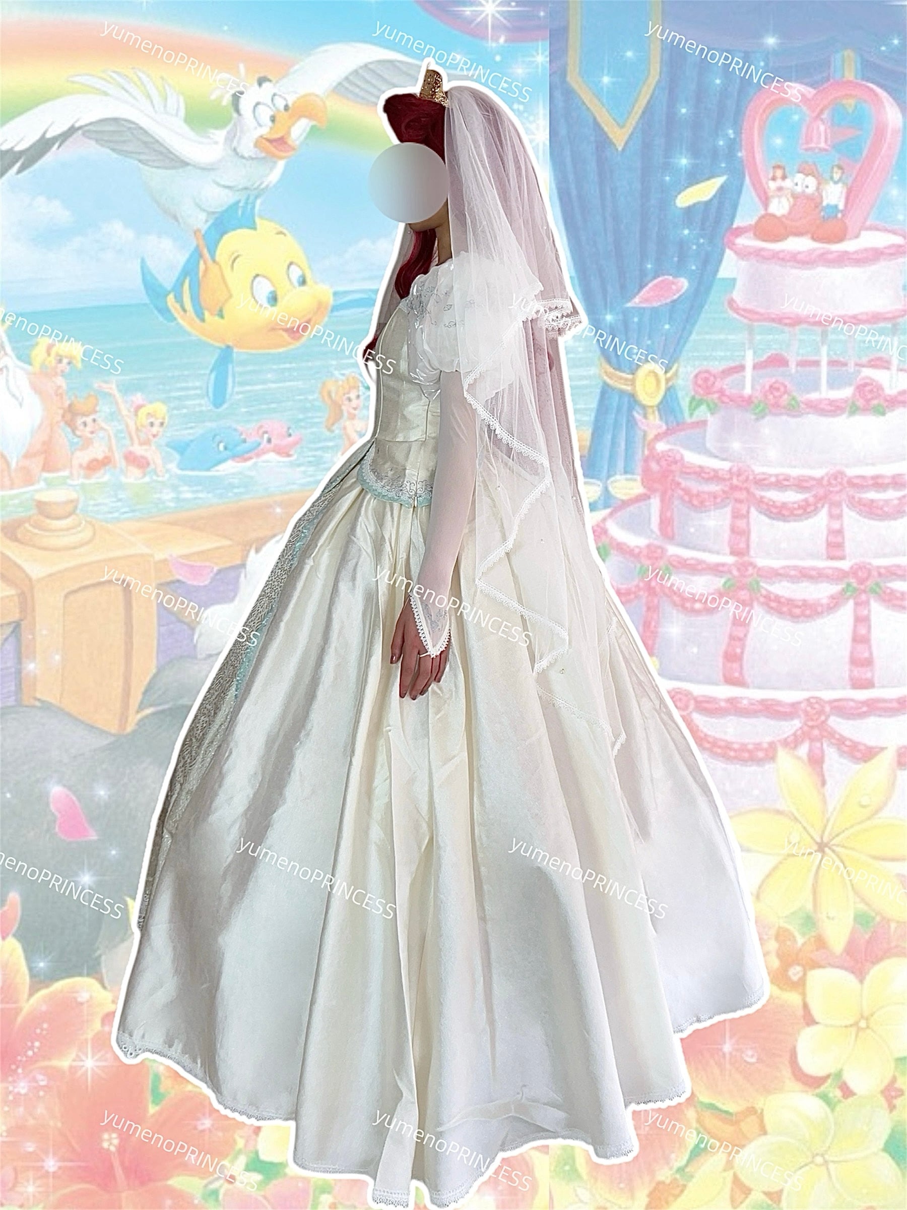 ディズニー アリエル ウェディングドレス 成人用 ドレス Dハロ