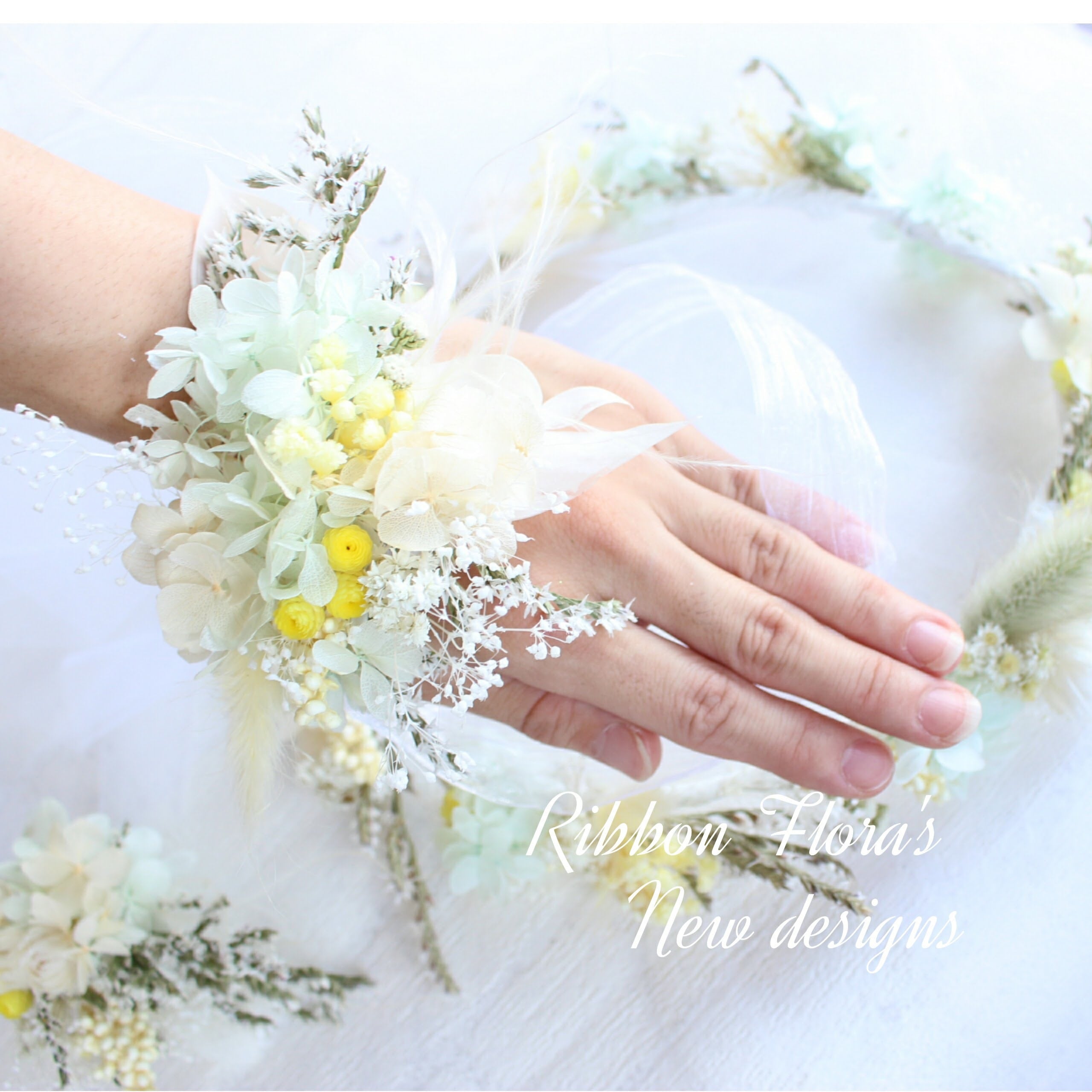 ☆オーダーメイド☆プリザーブドフラワーの花冠3点セット | アーティ 
