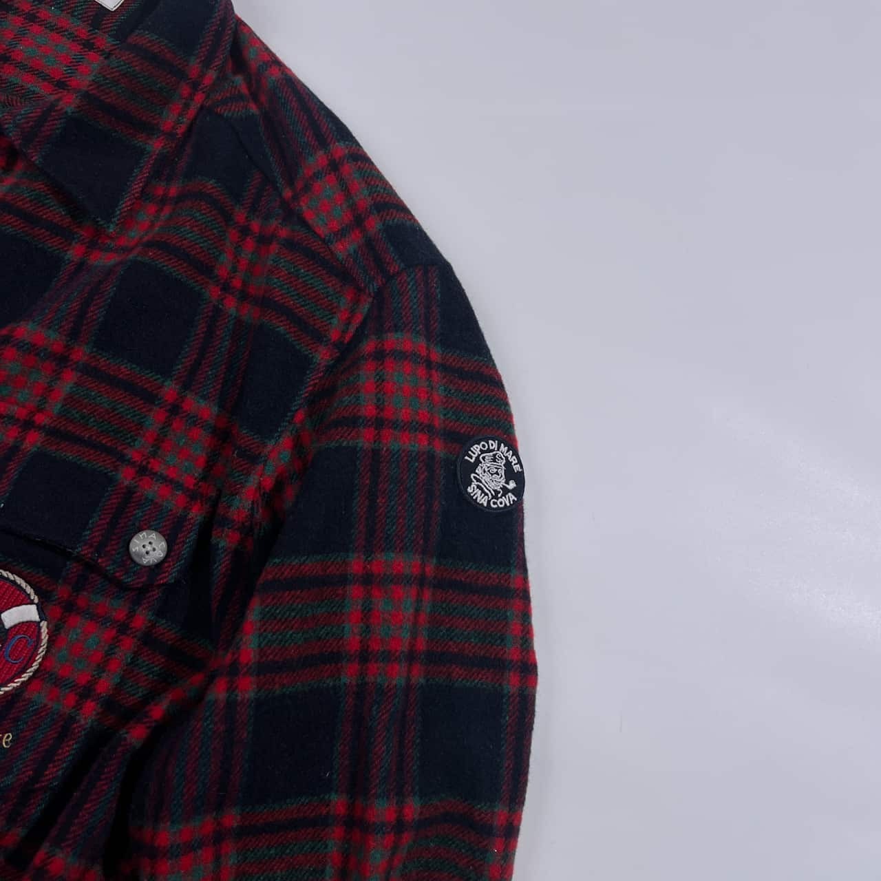 SINA COVA シナコバ 船長ワッペン チェック 長袖 ネルシャツ LL/メンズ