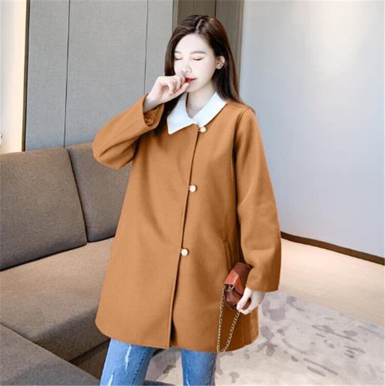 元気少女の衣装 秋 冬スモールマンポンチョ チェスターコート気質 両面コート中・長セクション