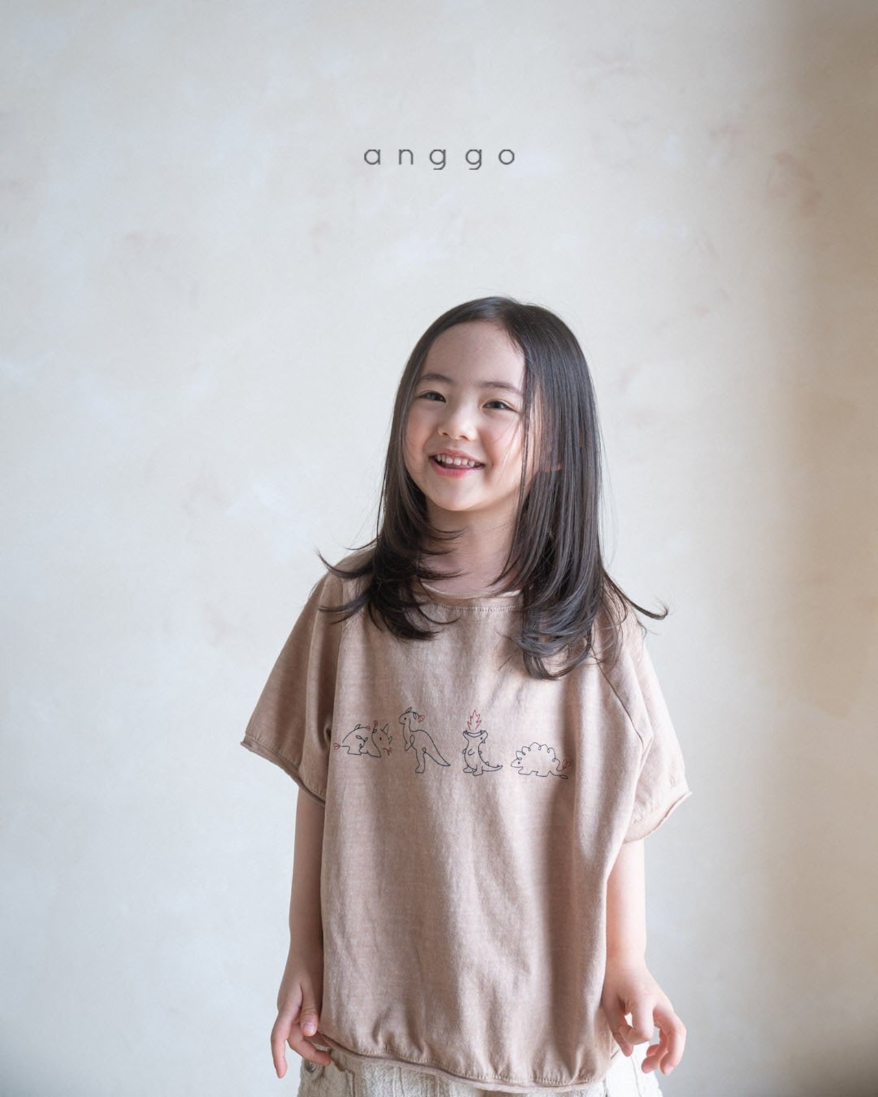 【anggo】だいなそーTシャツ 80〜120cm ブラウン 230509 - 14