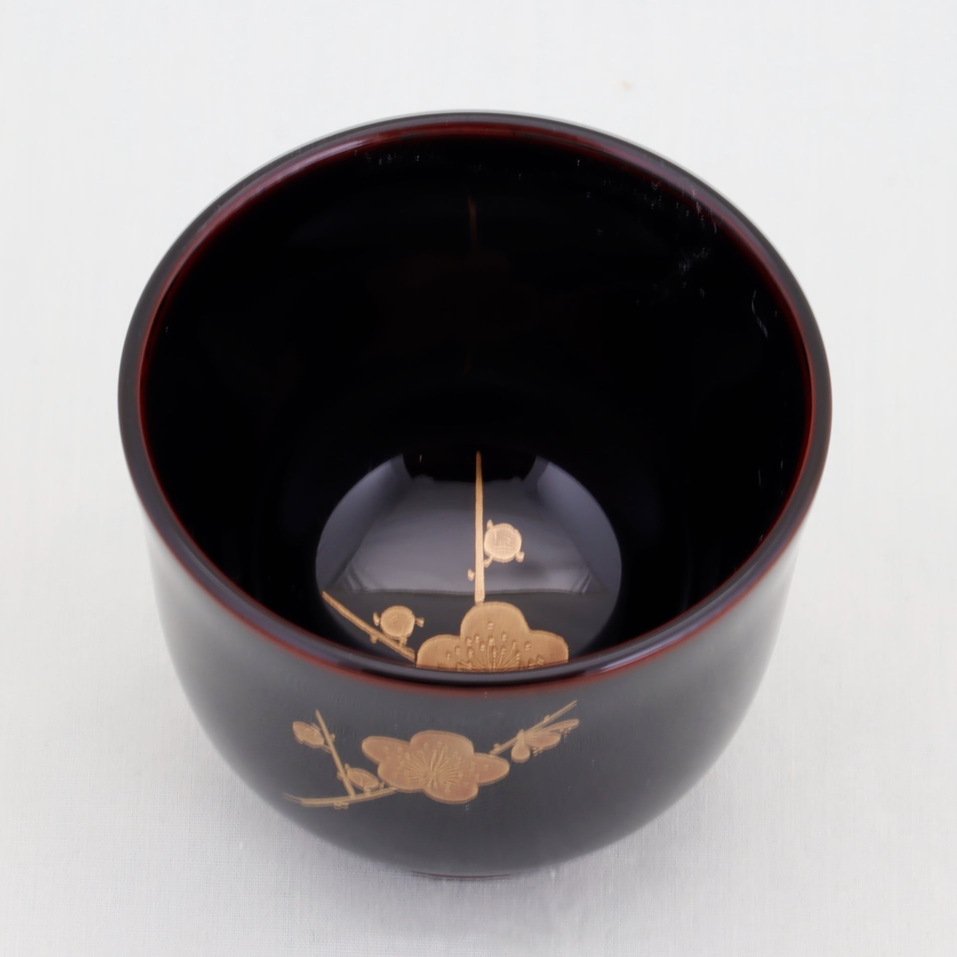 230-3 輪島塗 ぐい呑み／溜塗／梅蒔絵 | 輪島塗 加藤漆器店 公式