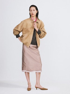 [RECTO][WOMEN] SUEDE HARRINGTON JUMPER (DESERT) 正規品 韓国ブランド 韓国通販 韓国代行 韓国ファッション レクト 日本 店舗