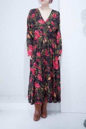 brown flower print dress