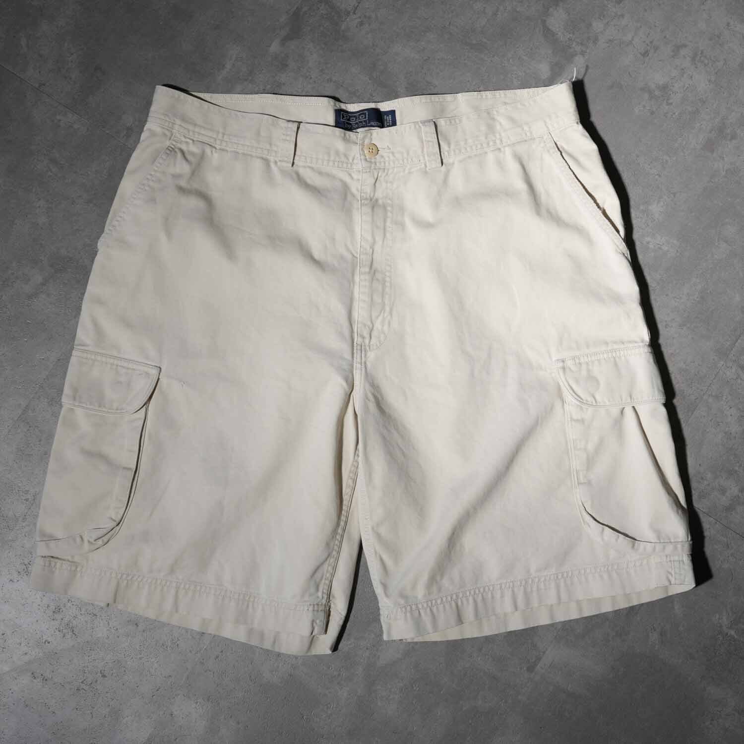 90s POLO Ralph Lauren Chino Cargo Shorts ivory 38 ポロ・ラルフ