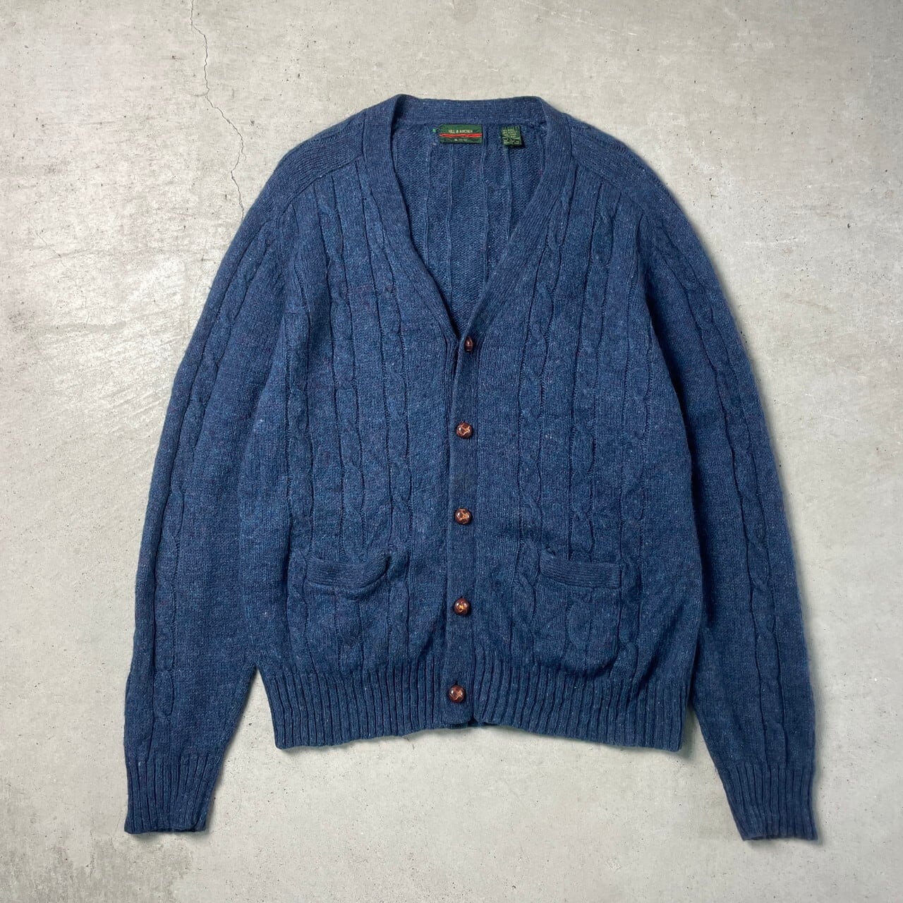 90年代 HILL & ARCHER ウールニットカーディガン メンズXL相当 古着 