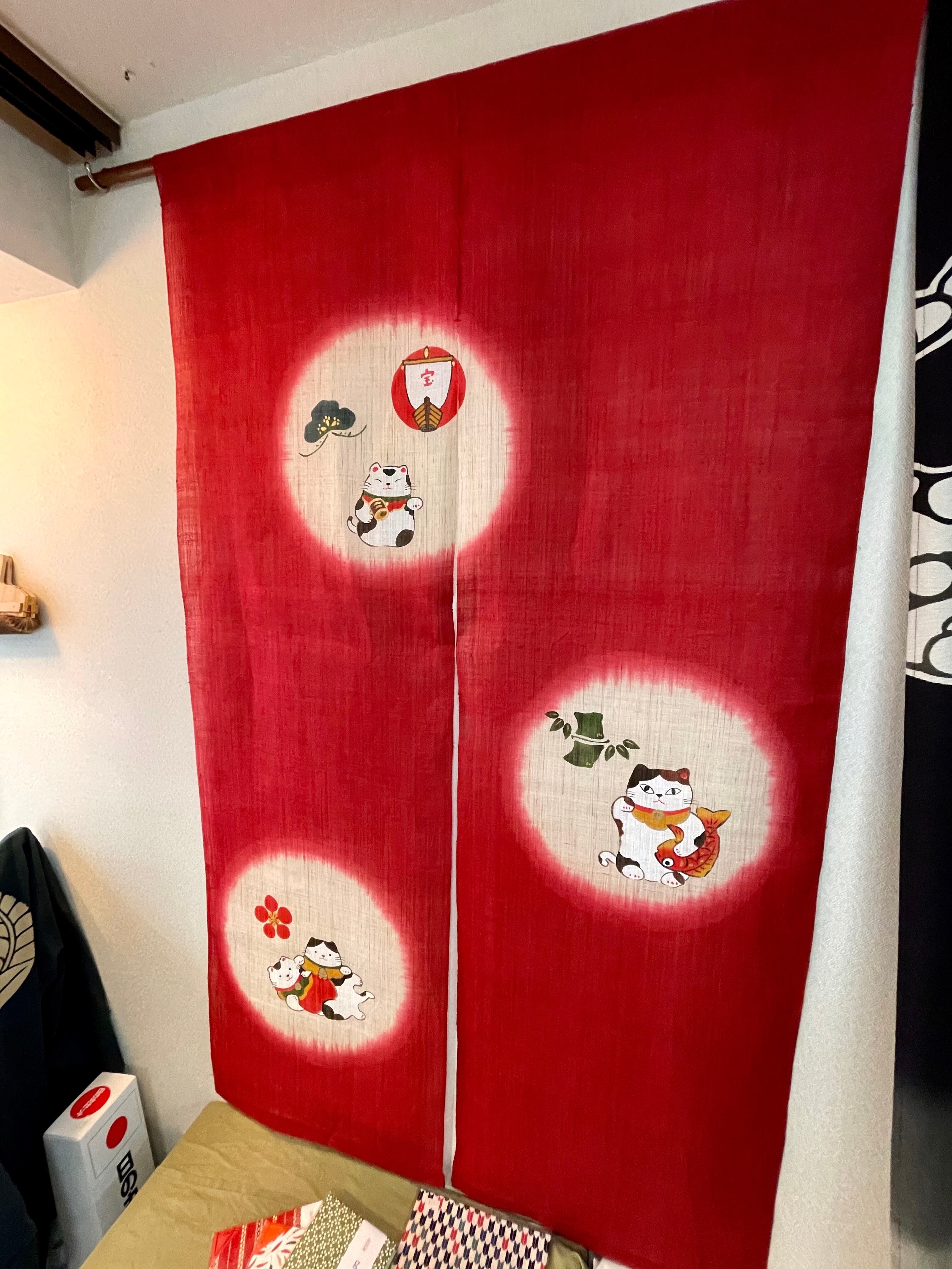 暖簾 麻 あやめ 菖蒲 | 西村商店 浅草・合羽橋