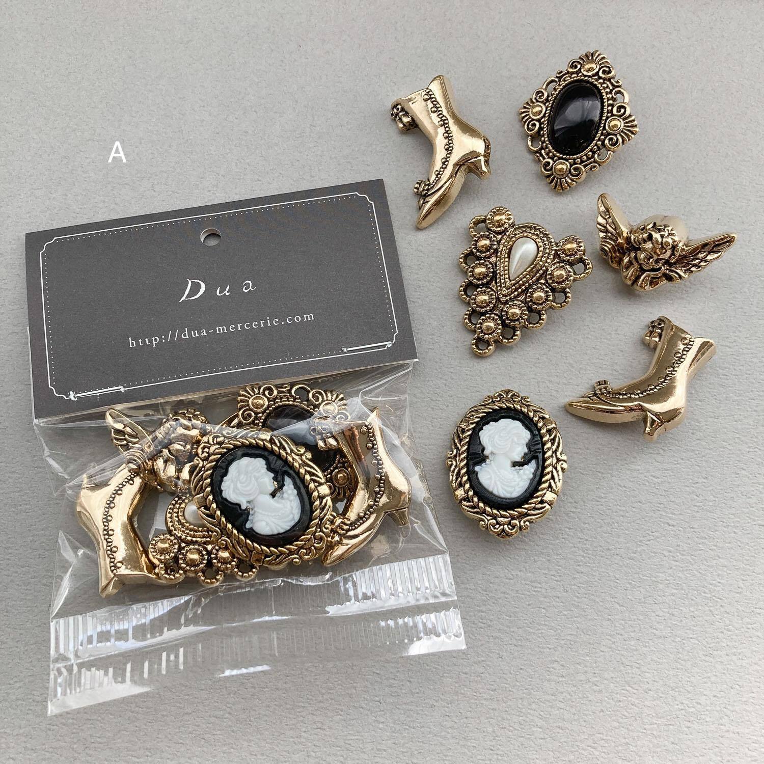 再入荷〉JJボタン カメオとゴールドブーツボタンパック（6p） | Dua