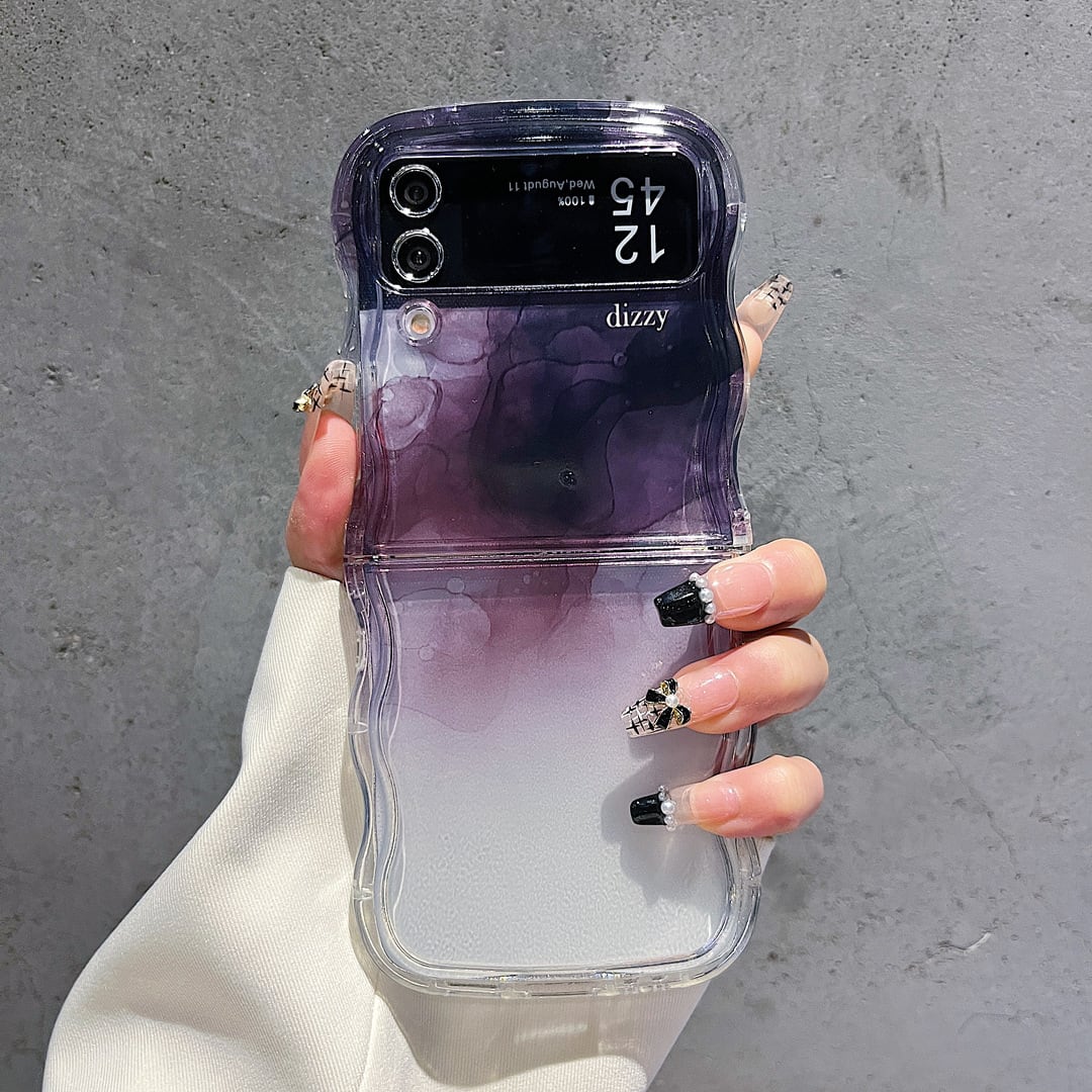 Galaxy Z Flip 対応】人気の水彩インクアート◎折りたたみスマホ