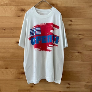 【US OPEN】90s Tシャツ 全米オープンゴルフ プリント ロゴ シングルステッチ US古着