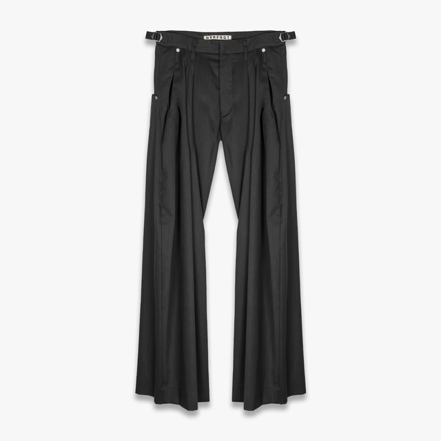 NVRFRGT 26SS 2TUCKED CURVED LEG TROUSERS (BLACK)