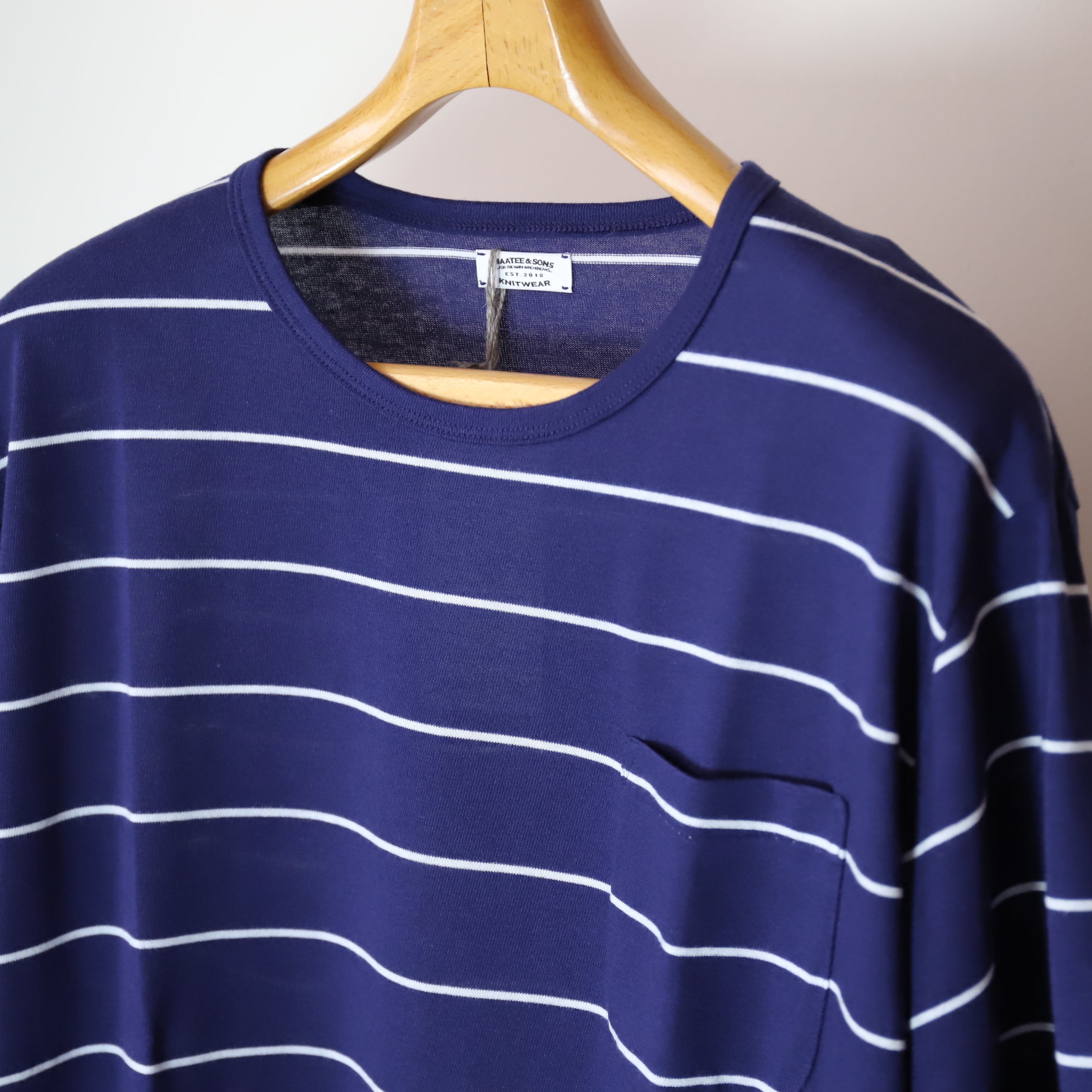 MAATEE&SONS / S/S BORDER POCKET TEE 