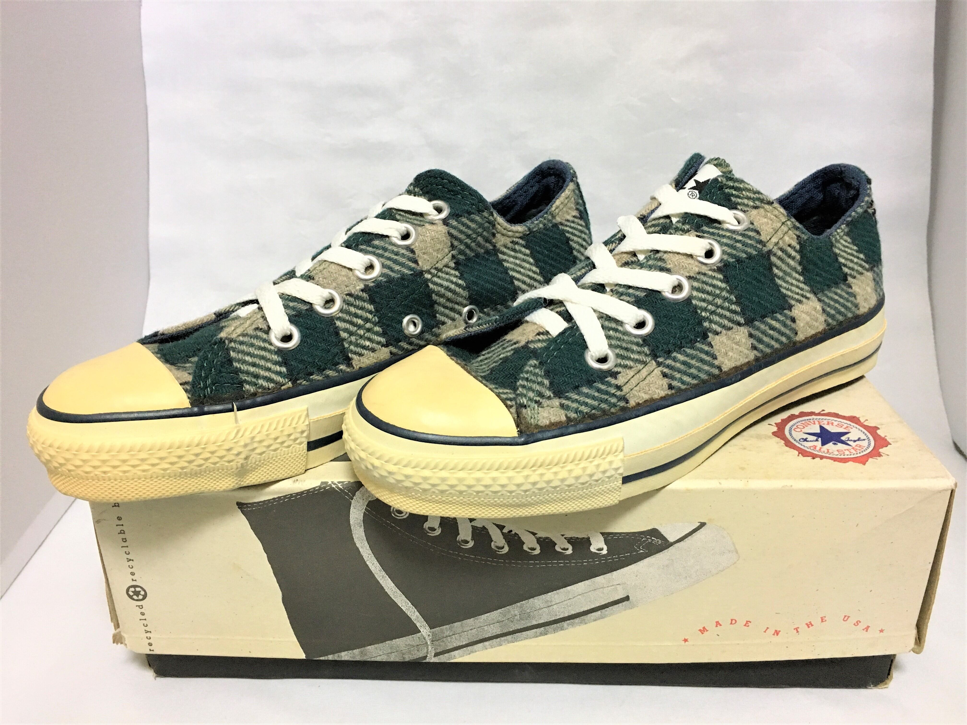 CONVERSE(コンバース) ALL STAR (オールスター)チェック柄 OX 3 22cm グレー/ネイビー USA ⑥