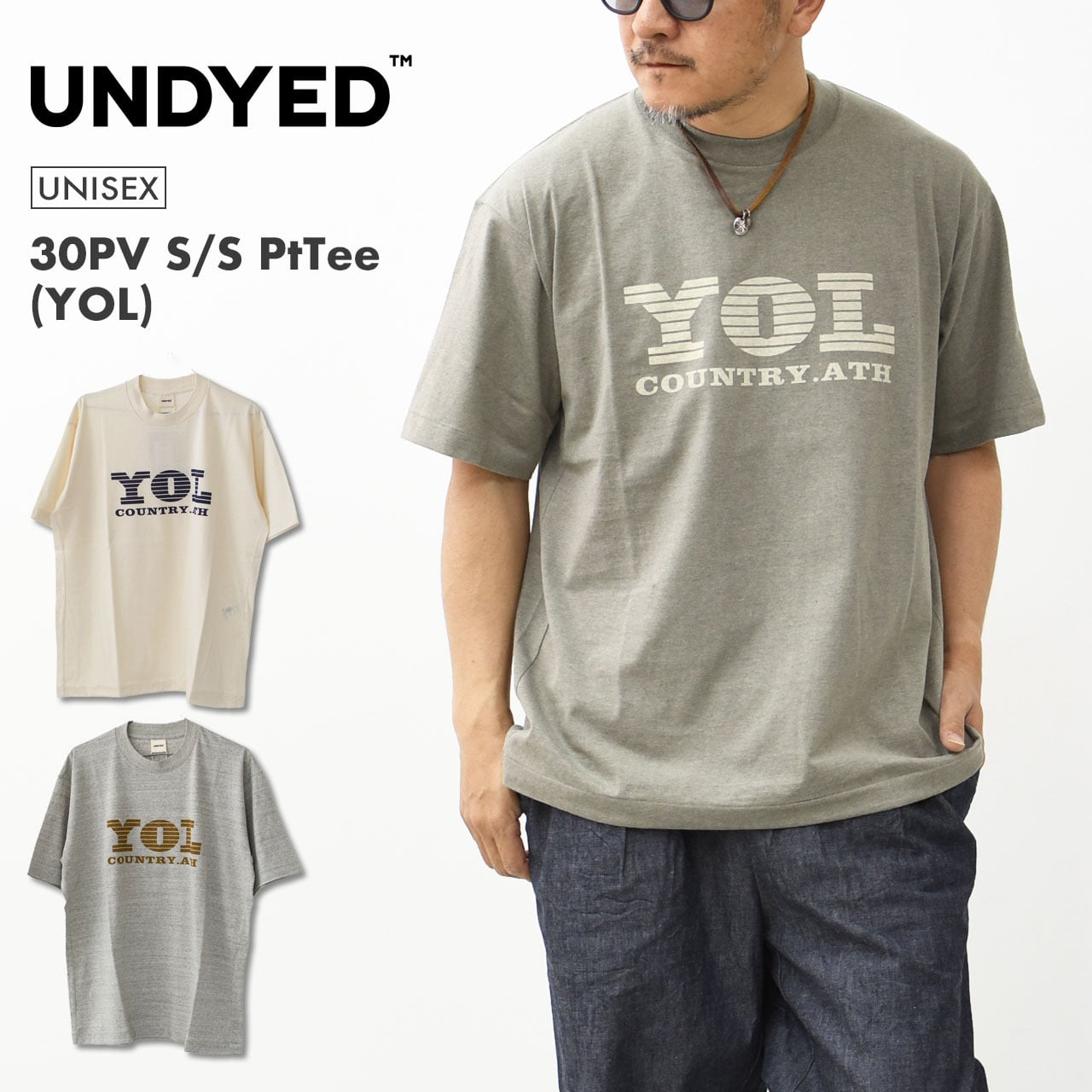 UNDYED STANDARD アンダイドスタンダード / 30PV S/S PtTee YOL / UNS25SST001C / 半袖 Tシャツ / プリント / ユニセックス / 日本製 / 2025春夏 UNDYED [アンダイド] 30PV S/S PtTee(YOL) [UNS25SST001C] 30PV