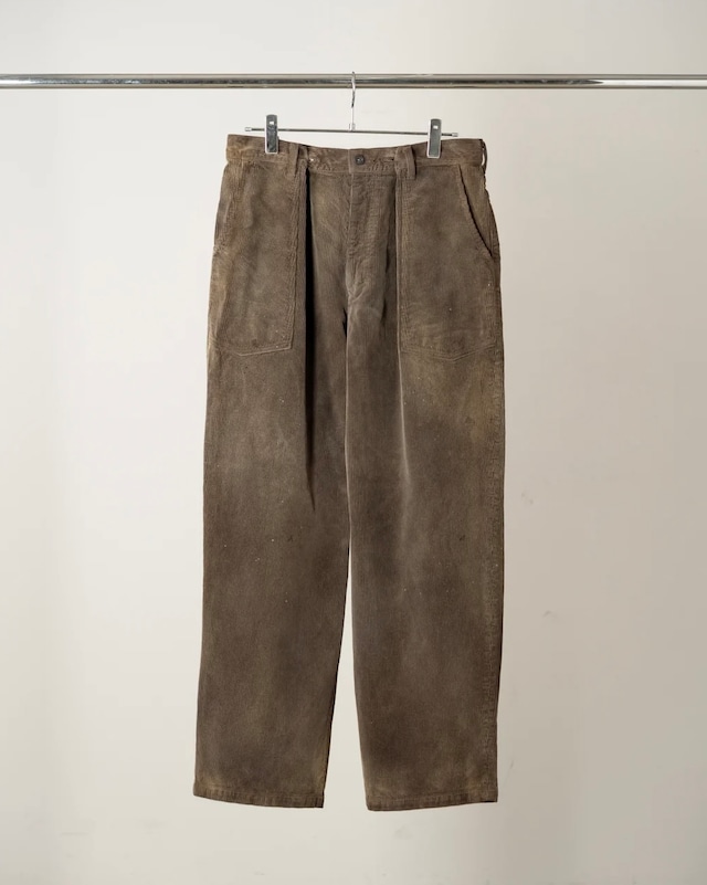 ANCELLM / AGING CORDUROY BAKER PANTS (BROWN)