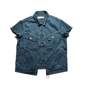 OFF-WHITE cut-off denim jacket