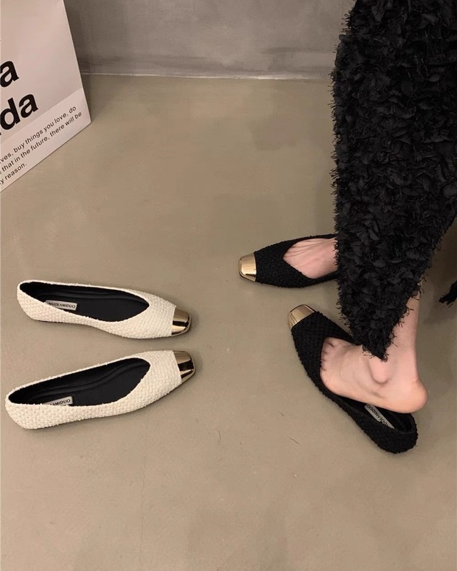 ゴールドトゥフラットシューズ 2 color A0418