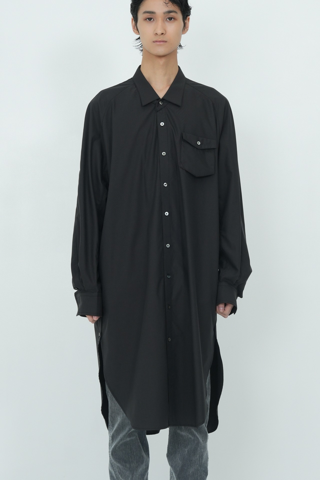 【26AW】Tamme タム / LOOSE NECK LONG SHIRTS / シャツ - 1
