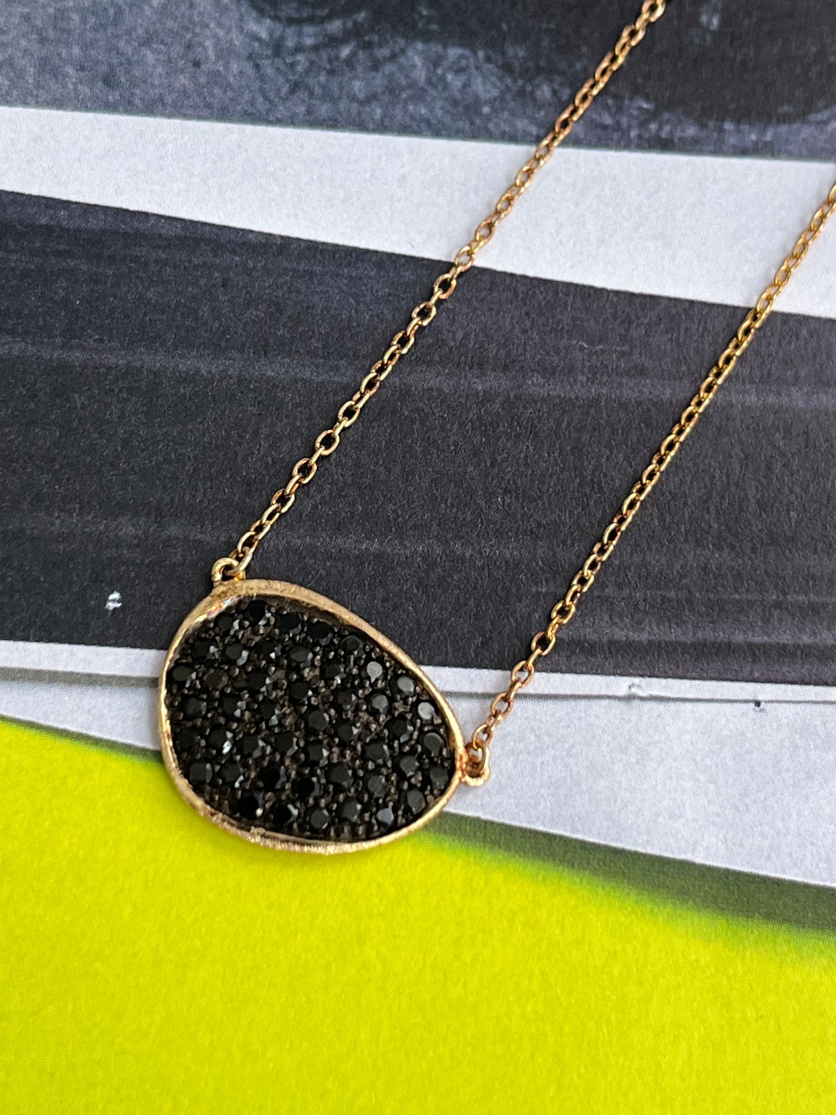 ブラックスピネルネックレス/K18YGP | couleur&radian