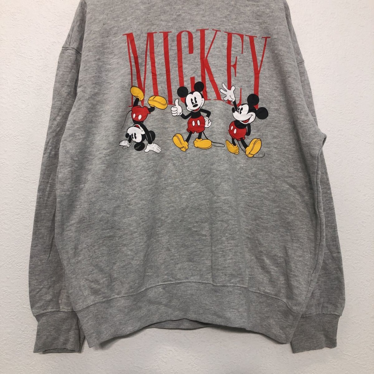 ディズニー ミッキー刺繍スウェット M ダークグレー （80年代 DISNEY 