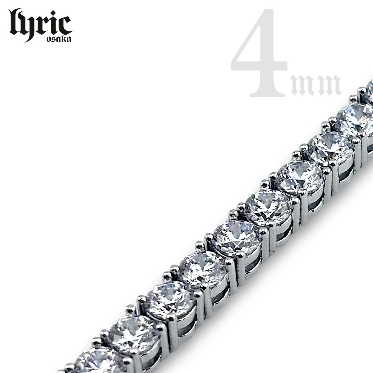 4mm 50cm  luxury tennis necklace silver
