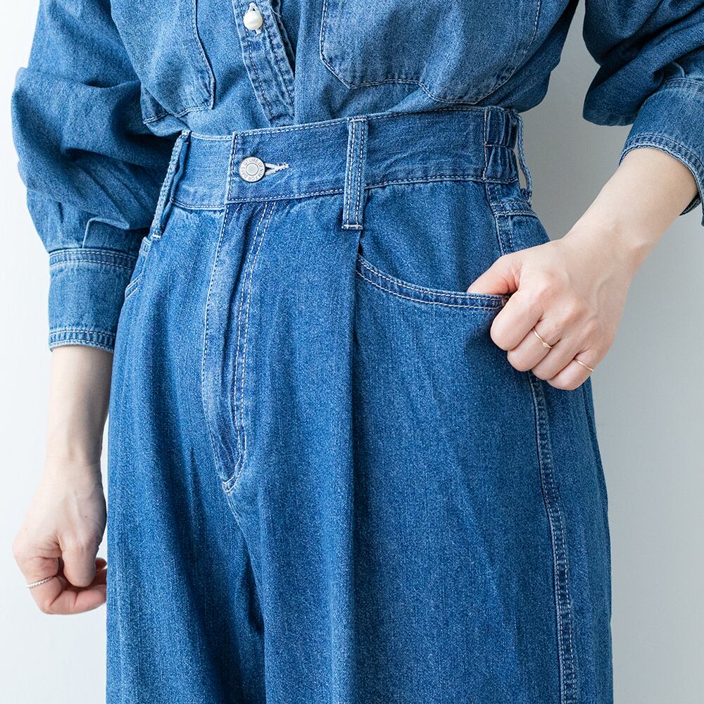 QTUME 8ozデニム ワイドバレルパンツ | LASQ store | ラスクストア