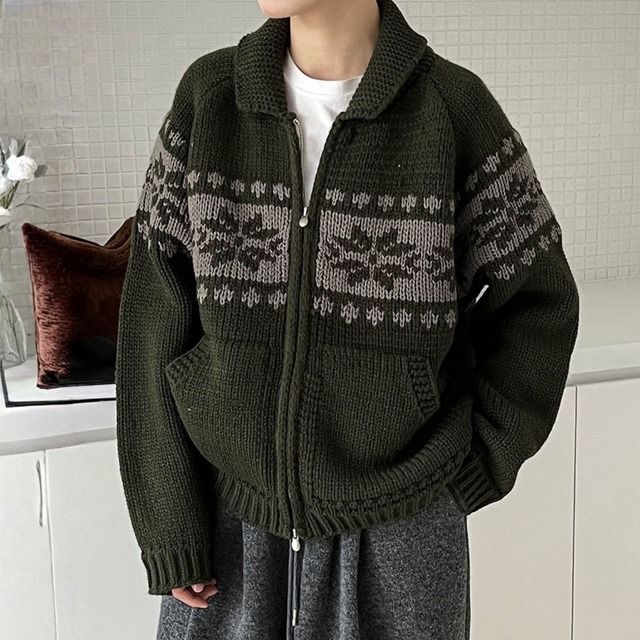 ダブルジップ　ニットカーディガン　 N00204