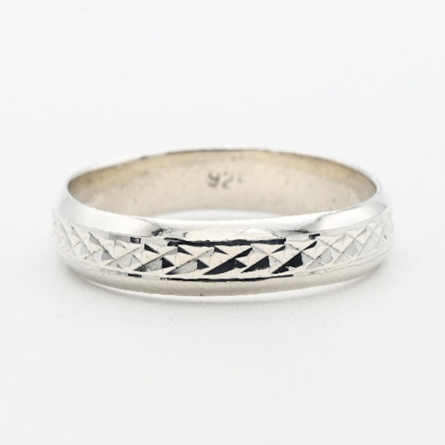 Cutting Out Plaid Pattern Thin Band Ring #23.0 / Denmark