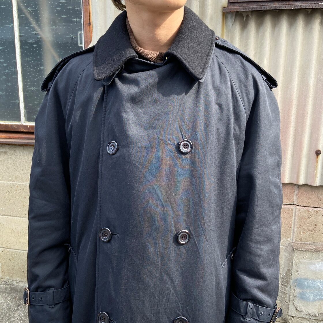 80年代 カナダ製 Aquascutum アクアスキュータム ブラック トレンチ