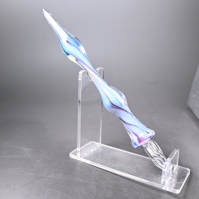 ガラスペン　白と青　87