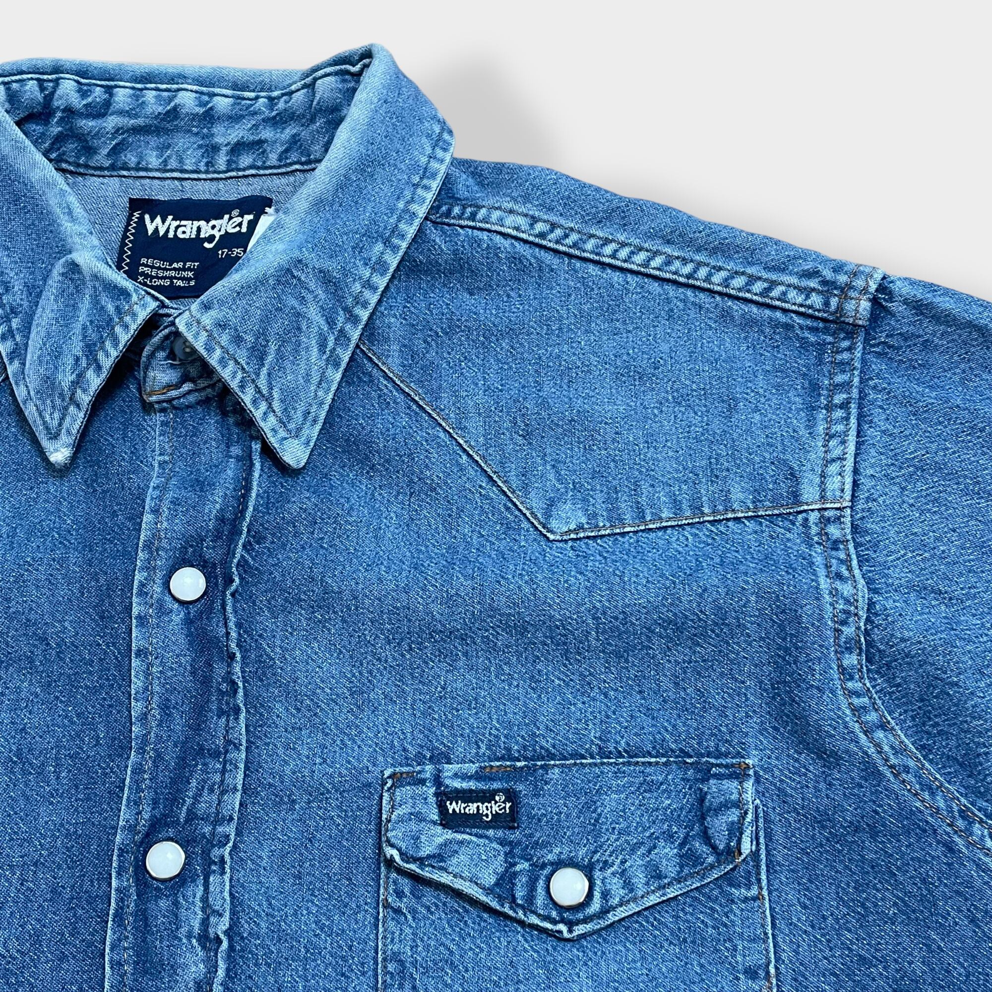 Wrangler】80s ウエスタンデニムシャツ デニムシャツ ウエスタンシャツ