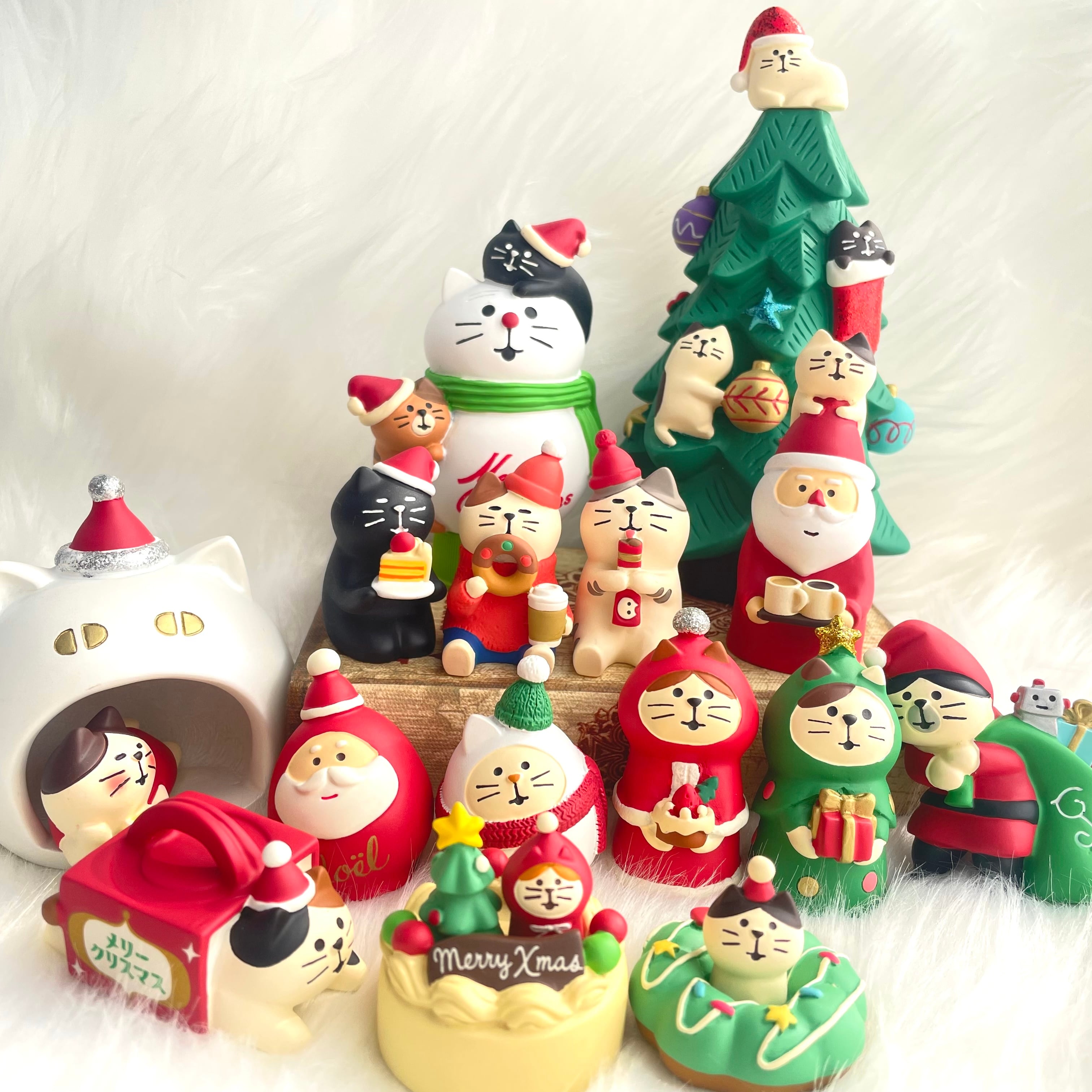 concombre｜コンコンブル｜サンタだるま 猫雑貨 ねこ ネコ クリスマス ディスプレイ 収集癖 コレクション