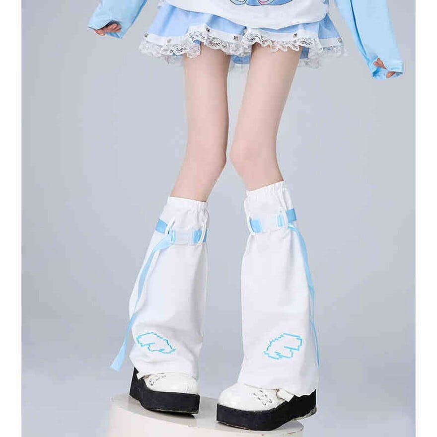 レッグウォーマー 水色ロリータ ステージ衣装 ライブ コンカフェ