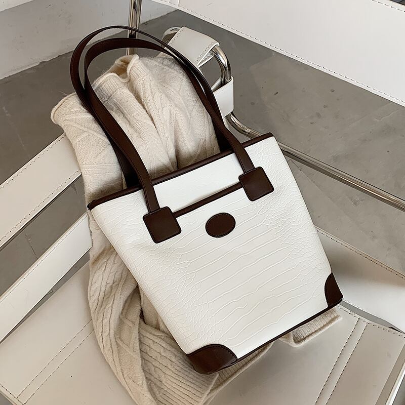 大容量バッグ女性2020新しいトレンディなファッション野生のレトロなショルダーバッグネット赤クロコダイルパターンポータブルトートバッグ Tiancai_Wing_Bag45661715903