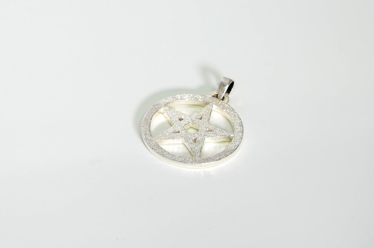 御守り用 五芒星ペンダントトップ | メテオシルバー [純銀×隕石