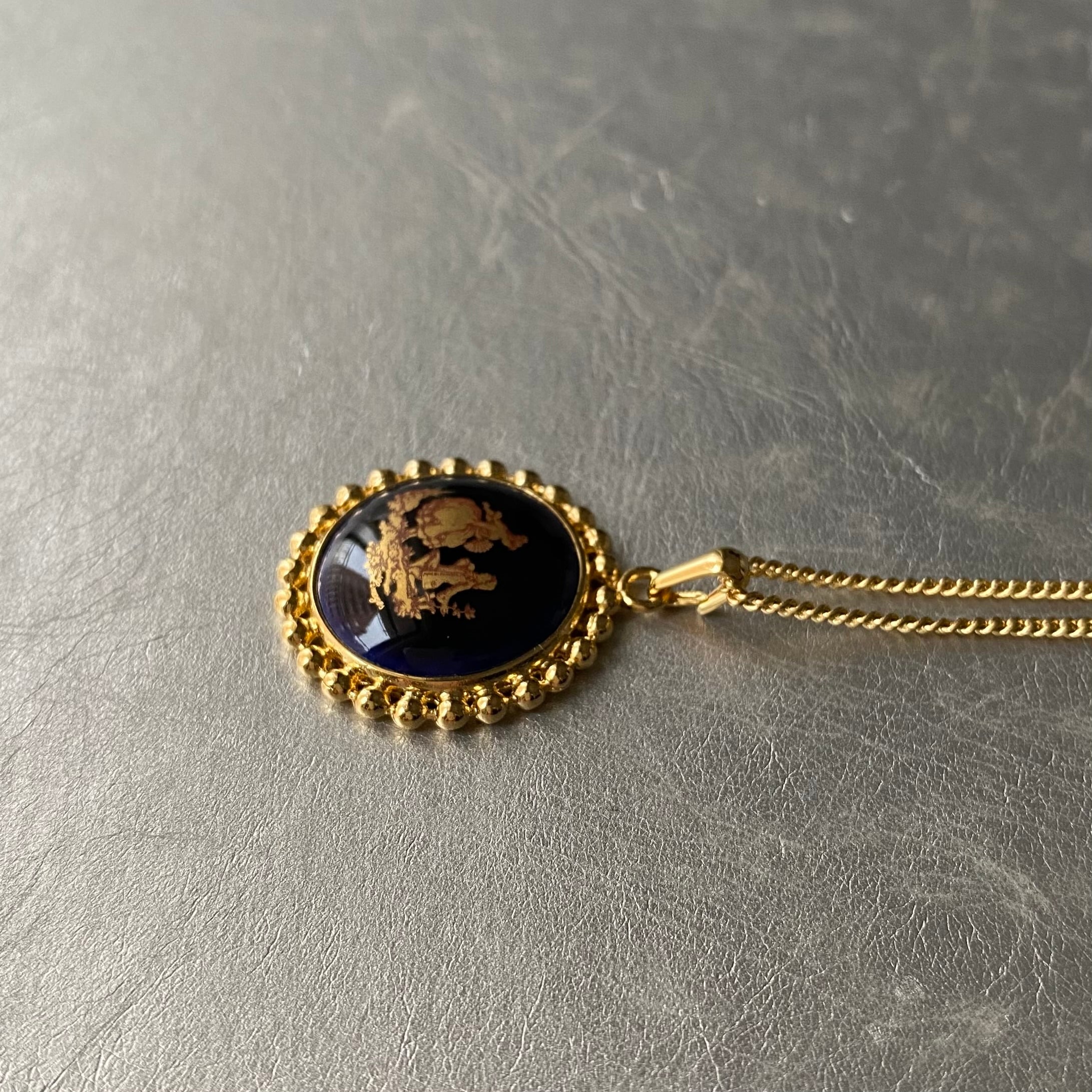 Vintage France LIMOGES CADEAUX necklace レトロ フランス