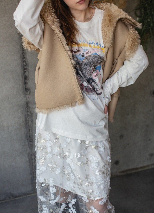 （select）リバーシブルムートンベスト