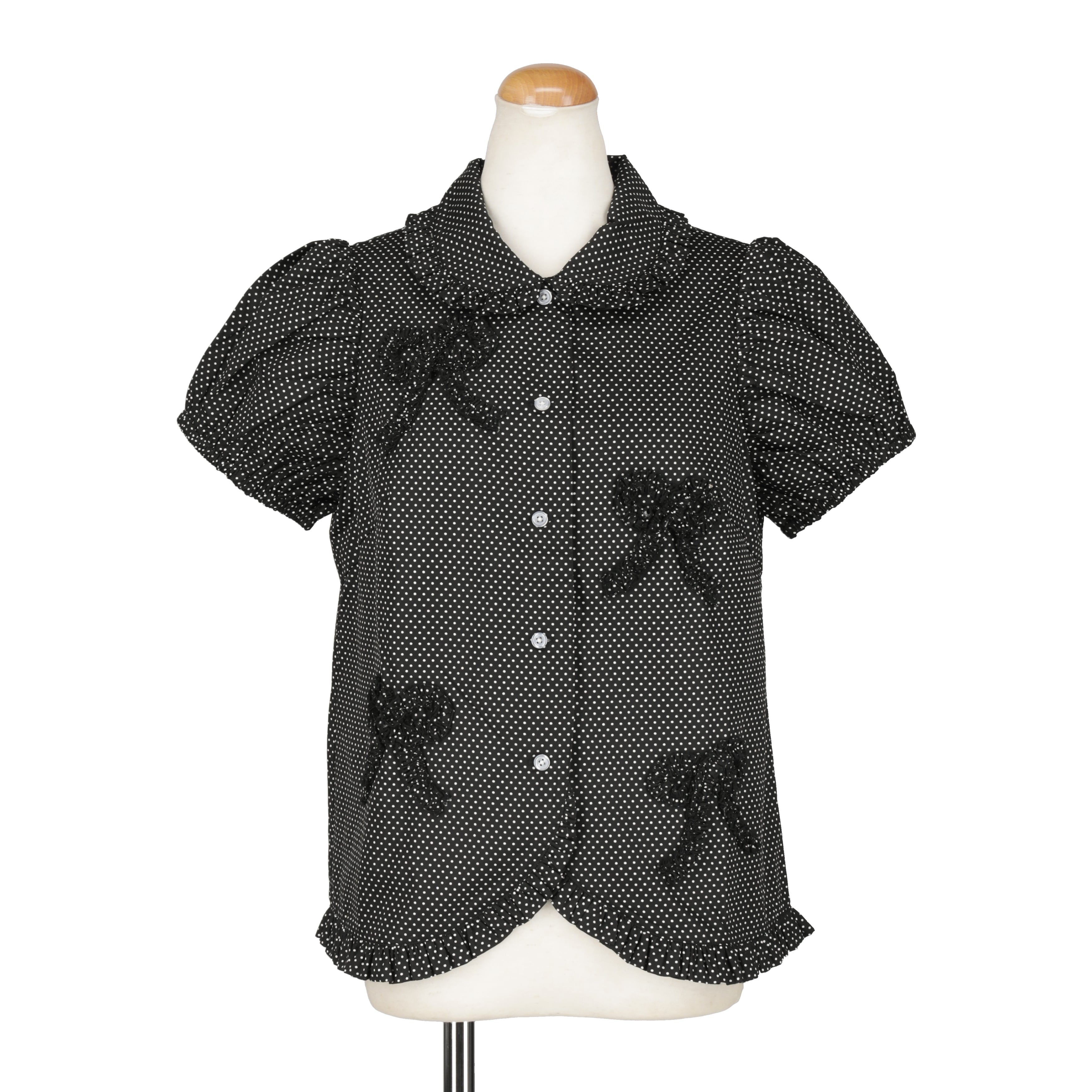 リボンデコレーションブラウス　POLKADOTS