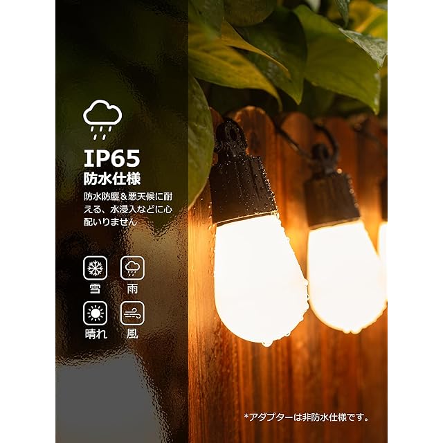 Lepro AI ストリングライト ZB1 電球色 15球 16.6m RGB 虹色 キャンプ
