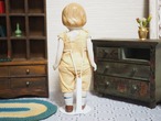 古い日本製ビスクドール 山城柳平商店 薄オレンジ服 画像11