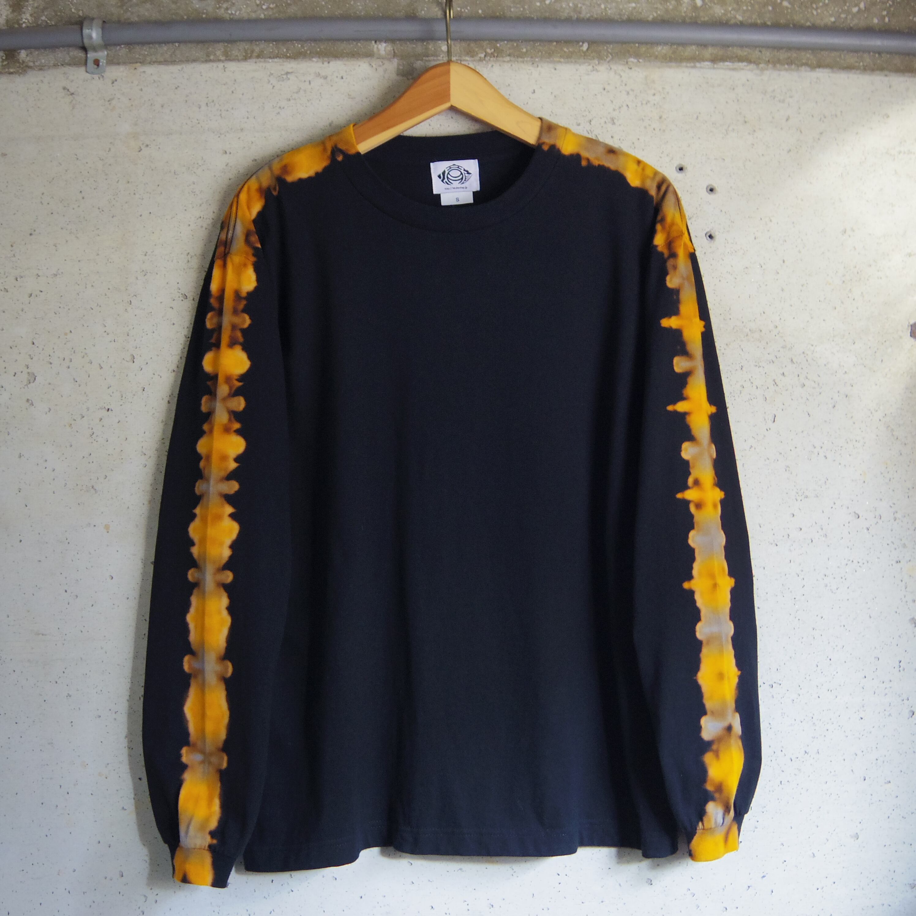 "抜染-nukizome-" TIE DYE LINE BIG LONG SLEEVE T-SHIRT 《S》